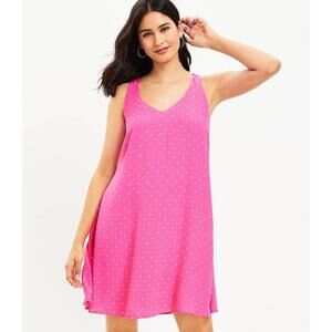 Loft Dotted Criss Cross Back Swing Dress Womens Petite Medium